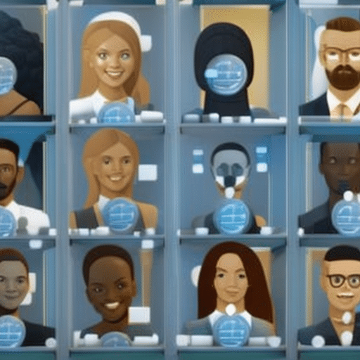 An image depicting a diverse group of individuals, each holding a transparent gift box filled with digital coins, symbolizing blockchain's impact on charitable giving across various sectors while ensuring transparency and accountability