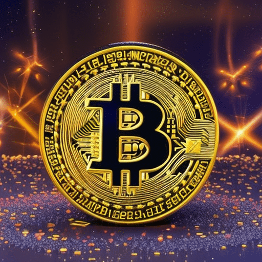 An image showcasing a beautifully wrapped gift box, adorned with a Bitcoin logo, surrounded by a vibrant glow of digital currency symbols, emphasizing the allure and excitement of giving Bitcoin as a gift